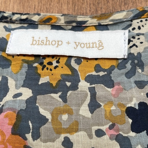 Anthropologie Bishop + Young Nadia Blouse Flutter Sleeve Top Floral Small S - Picture 6 of 7